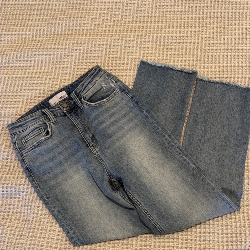 Vervet cropped Women's Straight Leg Jeans in Light Blue